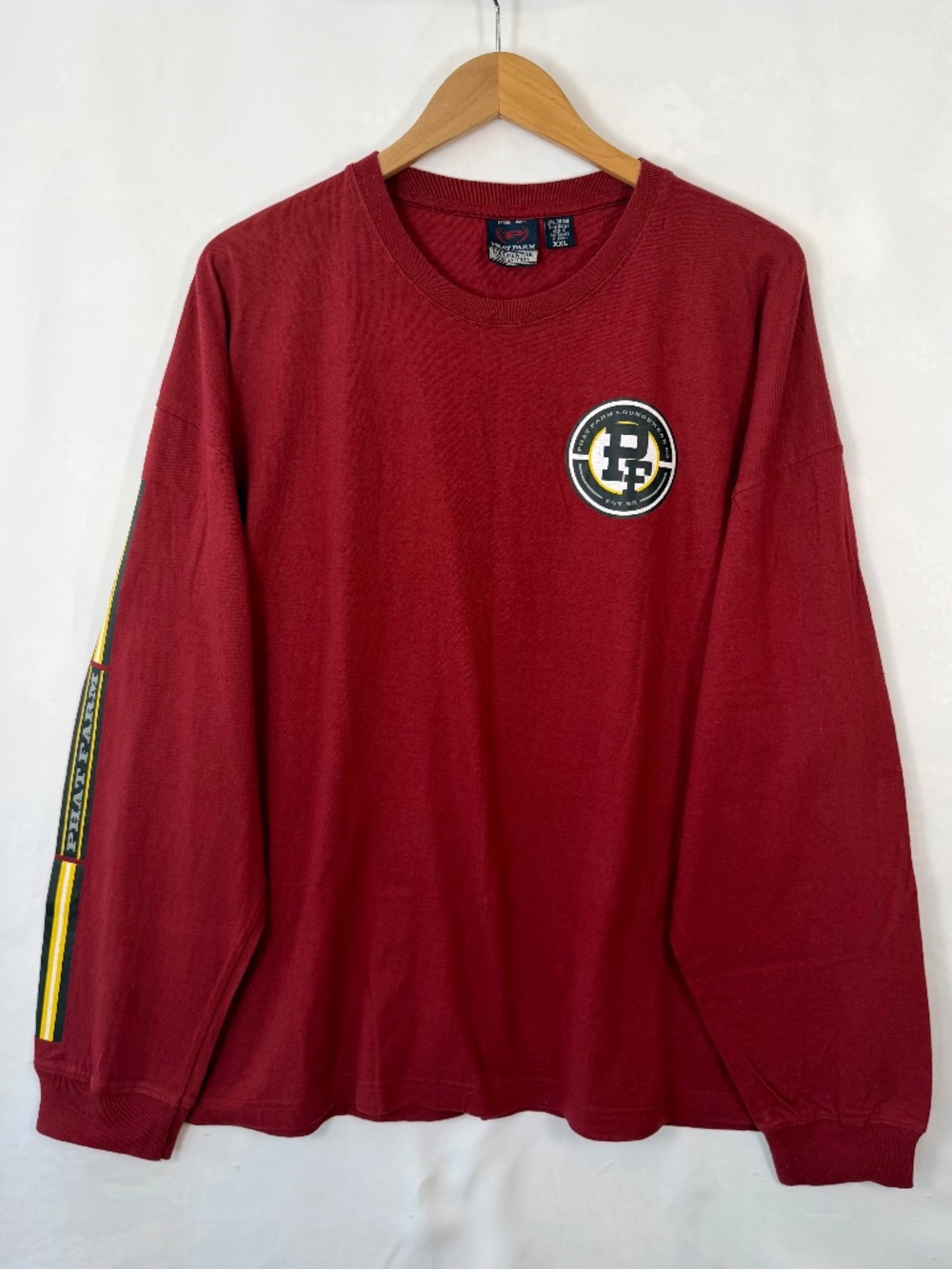 Y2K‎ VTG Phat Farm Men's XXL Maroon Loungewear Long Sleeve T-shirt